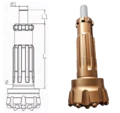 DTH drill bits with skirt